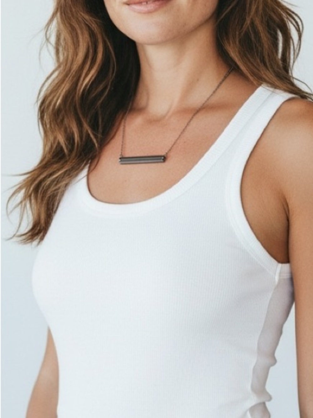 French Connection Gunmetal Horizontal Bar Necklace